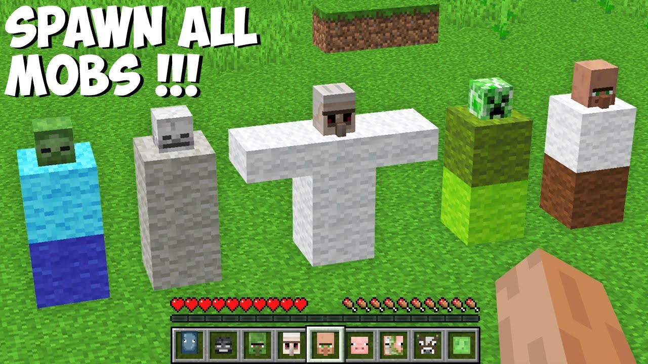 New SECRET WAY TO SPAWN ALL MOBS in Minecraft ! HOW TO SUMMON MOB ! Minecraft videos