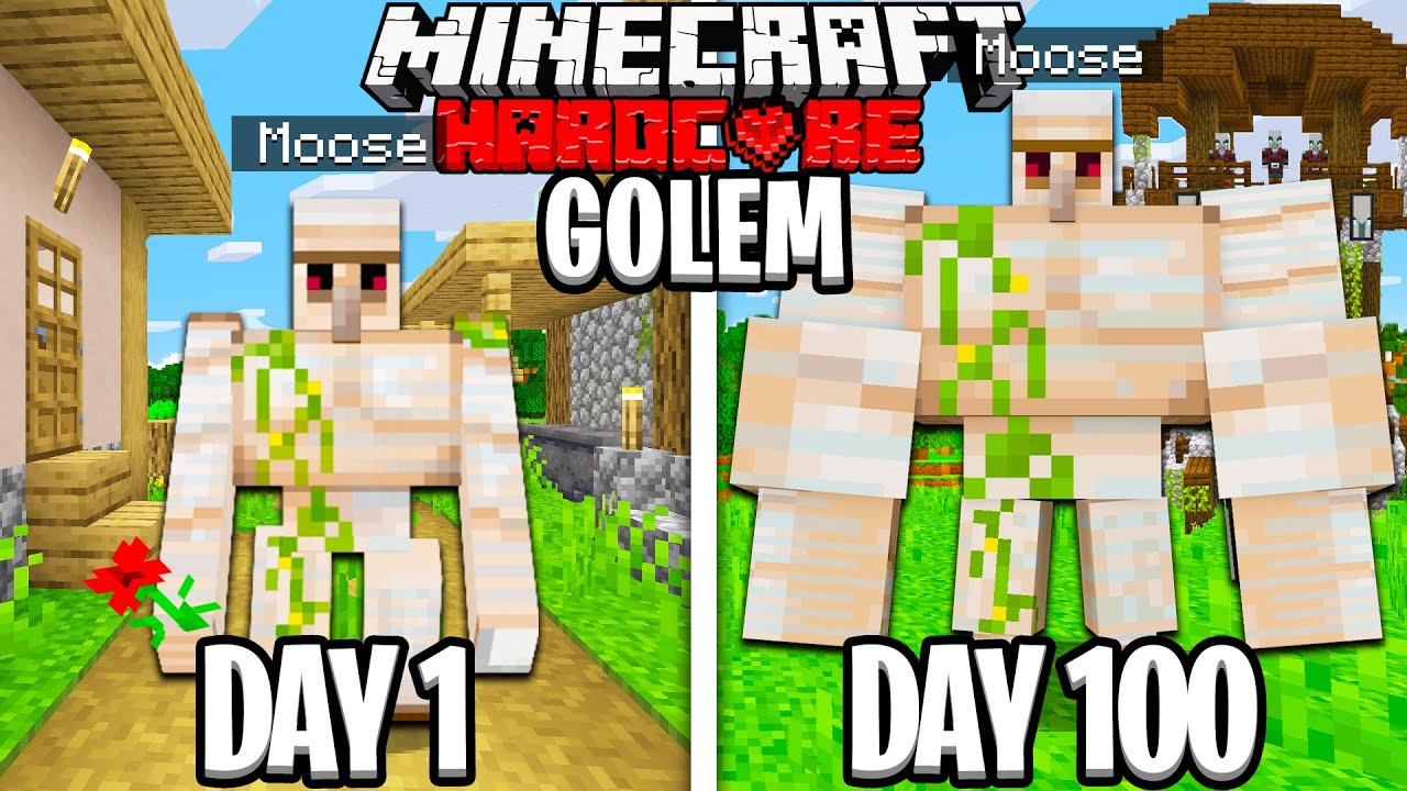 I Survived 100 Days as a Tuff Golem in hardcore Minecraft!.