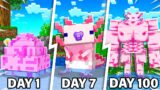 I Survived 100 Days as a Baby AXOLOTL in Minecraft!