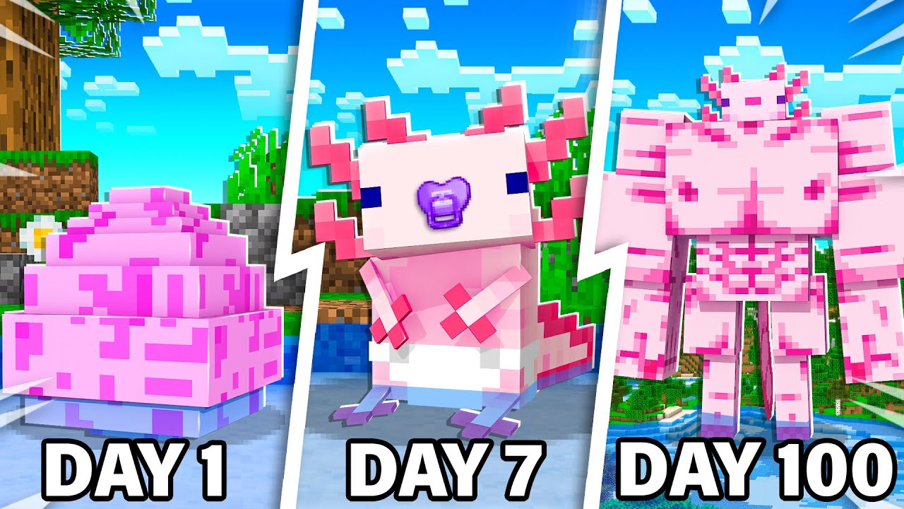 i-survived-100-days-as-a-baby-axolotl-in-minecraft-minecraft-videos