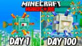 I Survived 100 Days as a GUARDIAN in Hardcore Minecraft… Minecraft Hardcore 100 Days