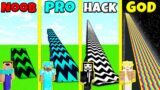 Minecraft Battle: NOOB vs PRO vs HACKER vs GOD: SUPER RAMP BUILD house CHALLENGE / Animation