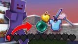 Minecraft Manhunt, But Getting To Half A Heart Drops OP LOOT…