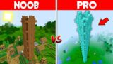 Minecraft NOOB vs PRO vs GOD: NOOB BUILD THE TALLEST TOWER IN THIS VILLAGE! (Animation)