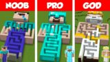 Minecraft NOOB vs PRO vs GOD: STATUE MAZE HOUSE BUILD CHALLENGE in Minecraft / Animation