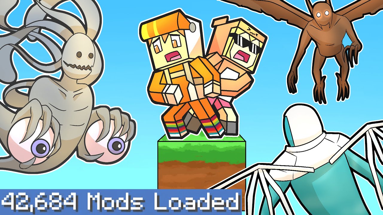 Minecraft one block skyblock but on the LARGEST MODPACK Minecraft videos