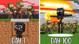 Monster School : 100 DAYS ZOMBIE APOCALYPSE CHALLENGE – Minecraft Animation