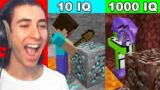 Reacting to 1000 IQ plays vs 10 IQ plays in Minecraft…