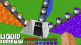 What if YOU MIX ALL LIQUIDS WITH ENDERMAN in Minecraft ? LAVA OR WATER OR PORTAL ENDERMAN ?