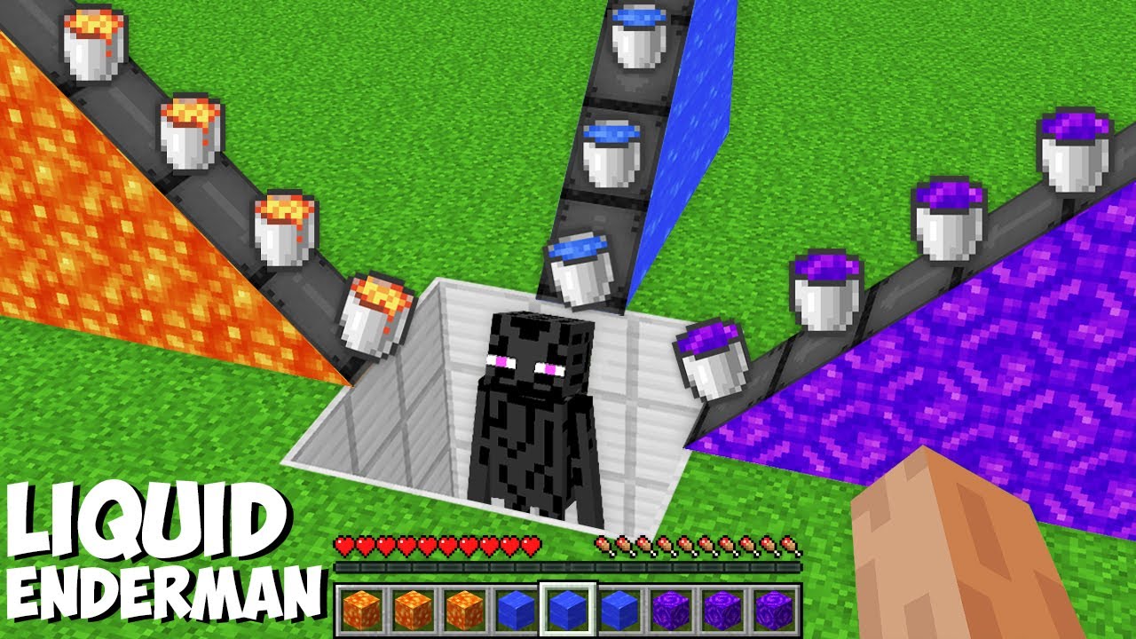 What if YOU MIX ALL LIQUIDS WITH ENDERMAN in Minecraft ? LAVA OR WATER