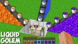 What if YOU MIX ALL LIQUIDS WITH GOLEM in Minecraft ? LAVA OR WATER OR PORTAL GOLEM ?