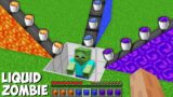 What if YOU MIX ALL LIQUIDS WITH ZOMBIE in Minecraft ? LAVA OR WATER OR PORTAL ZOMBIE ?