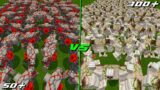 50+ Redstone Golem vs. 300+ SUPER GOLEMS in Minecraft PE