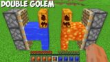 How to CREATE A DOUBLE GOLEM in Minecraft ? LAVA WATER GOLEM !