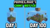 I Survived 100 Days In a Minecraft GIANT BOTTLE (Here's what happened)