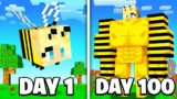 I Survived 100 Days as a BEE in Minecraft…