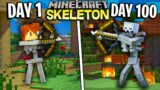 I Survived 100 Days as a SKELETON in Minecraft