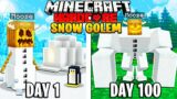 I Survived 100 Days as a SNOW GOLEM in HARDCORE Minecraft!
