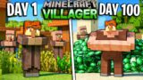 I Survived 100 Days as a VILLAGER in Minecraft