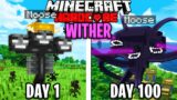 I Survived 100 Days as a WITHER in HARDCORE Minecraft!