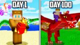 I Survived 100 Days with DRAGONS in Minecraft!