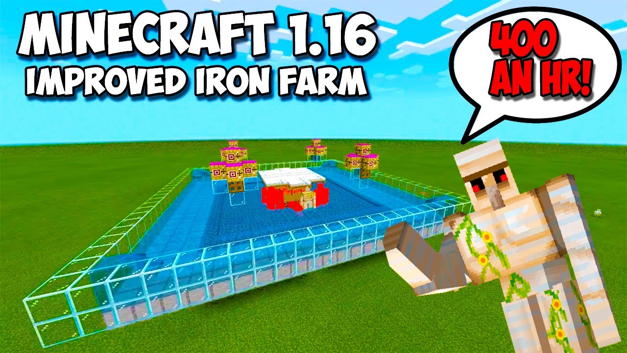 Minecraft Bedrock Iron Farm! Improved Minecraft 1.16 Iron Farm! "PS4, XBOX, MCPE, SWITCH
