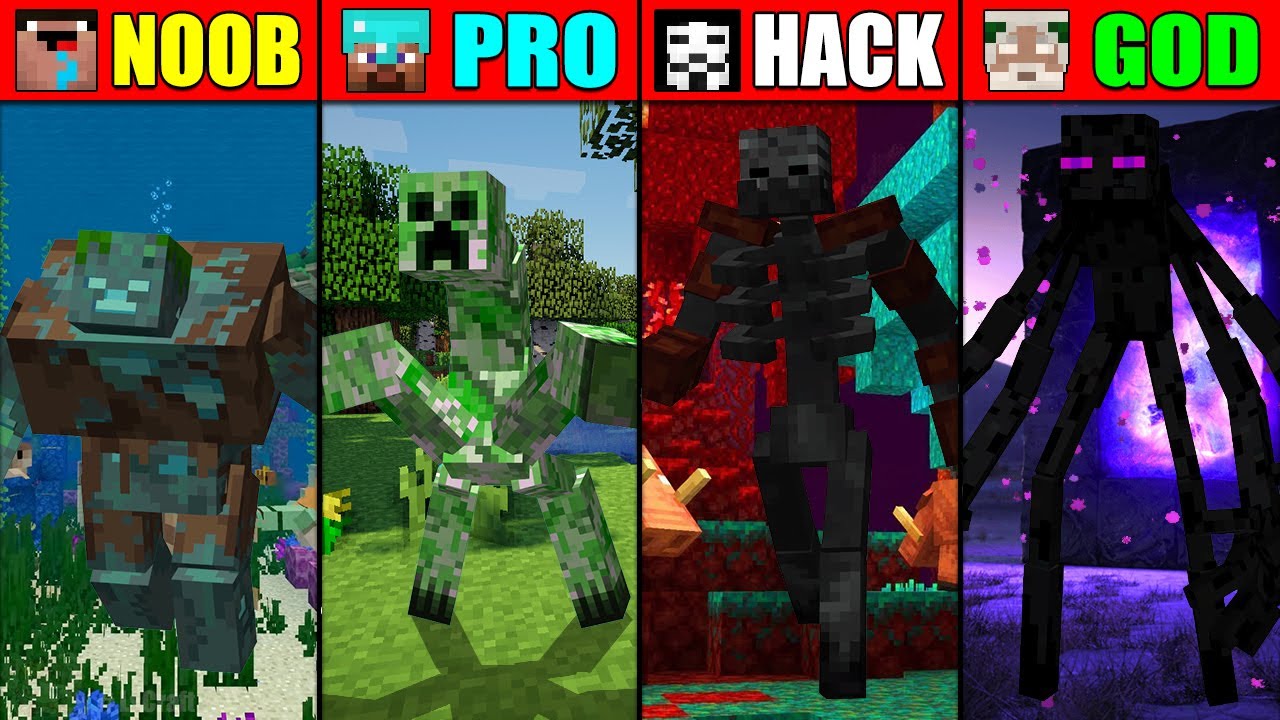 Minecraft NOOB vs PRO vs HACKER vs GOD HOW TO PLAY MUTANT CREATURES ...