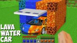Opened LAVA WATER GARAGE AND FOUND A DOUBLE SUPERCAR in Minecraft ! DOUBLE LAVA WATER CAR !