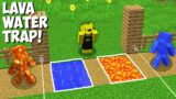 SUPER TRAP for LAVA MAN vs WATER MAN in Minecraft online ! Best WAYS to CREATE TRAP