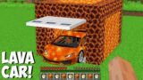 You can OPEN LAVA GARAGE AND FOUND A SUPERCAR in Minecraft ! LAVA CAR !