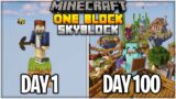 I Spent 100 Days on ONE BLOCK Minecraft… Here's What Happened