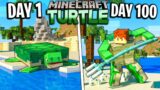 I Survived 100 Days as a TURTLE in Minecraft