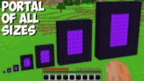 I can BUILD PORTAL OF ALL SIZES in Minecraft ! TINY, SMALL, NORMAL, BIG, BIGGEST PORTAL !