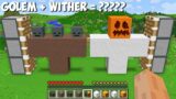 I can COMBINE BIGGEST GOLEM and WITHER OF 1000 BLOCKS in Minecraft ! GOLEM + WITHER = ????