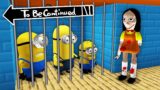 MINIONS ESCAPED FROM SQUID GAME DOLL vs MINION ZOMBIES in MINECRAFT – Gameplay green light red light