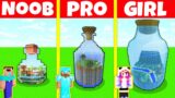 Minecraft Battle: NOOB vs PRO vs GIRL: HOUSE IN A JAR BUILD CHALLENGE / Minecraft Animation
