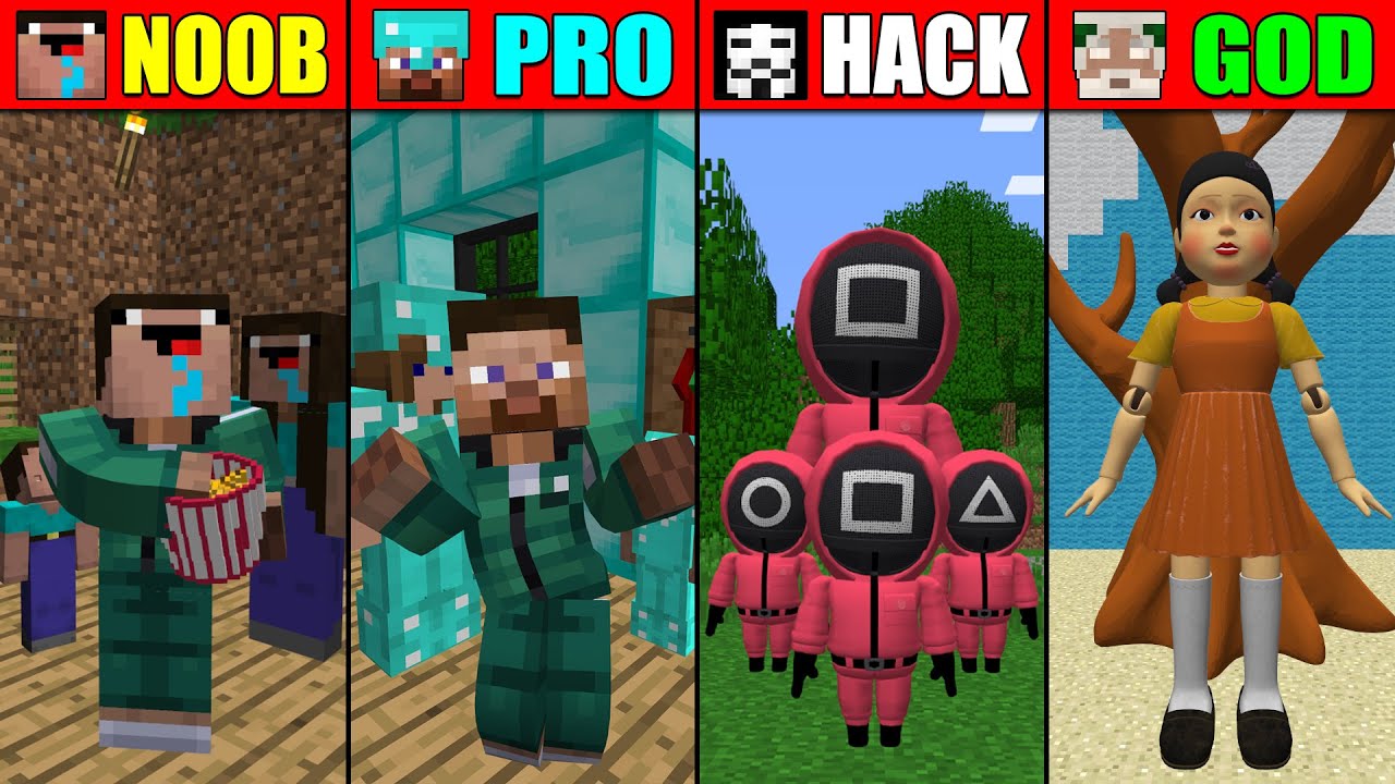 Minecraft NOOB vs PRO vs HACKER vs GOD HOW TO PLAY SQUID GAME CHALLENGE ...