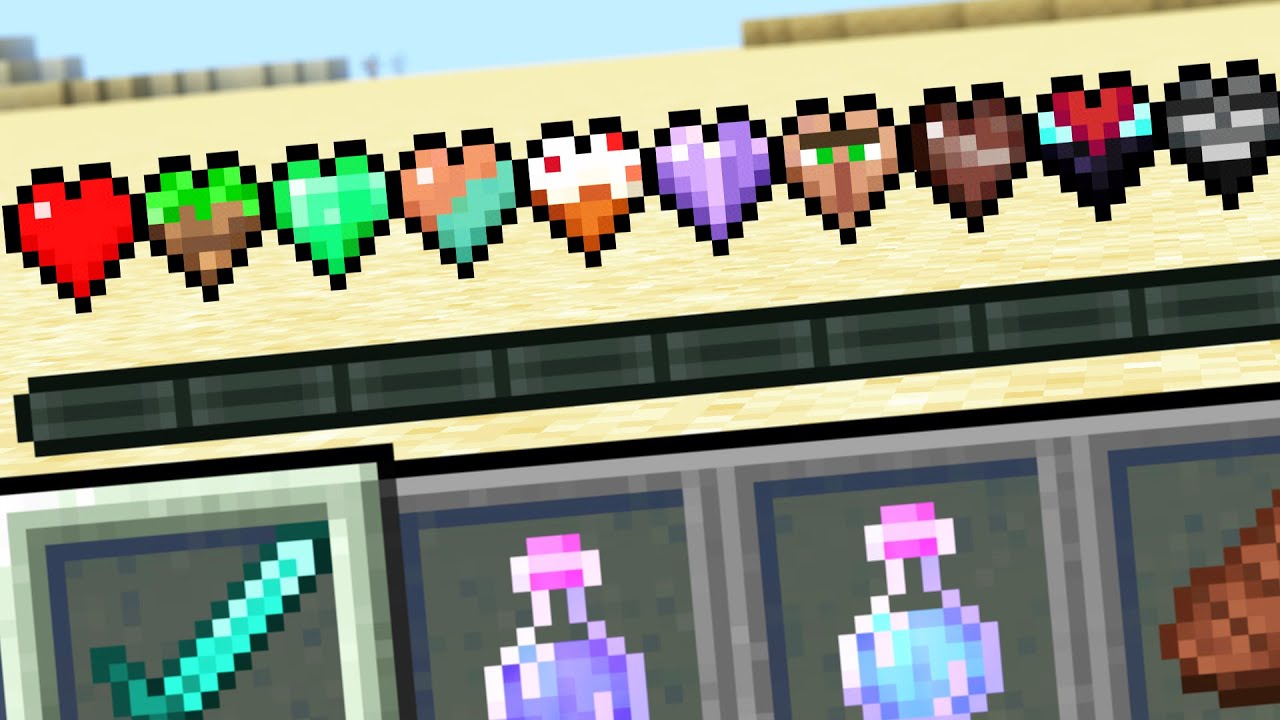 Minecraft but. Custom Hearts Minecraft. Minecraft, but there are Custom Chests. Minecraft but there are Custom Breads... Minecraft but, with Video game Hearts.