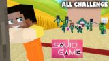 SQUID GAME ALL CHALLENGE ||  MONSTER SCHOOL VS RANDOM || Minecraft Animation