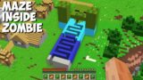 Secret MAZE INSIDE BIGGEST ZOMBIE in Minecraft ! WHERE WILL THE ZOMBIE MAZE LEAD ?