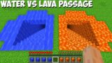 Where DOES THIS SECRET LAVA PASSAGE OR WATER PASSAGE LEAD in Minecraft ? LAVA AND WATER STAIRS !