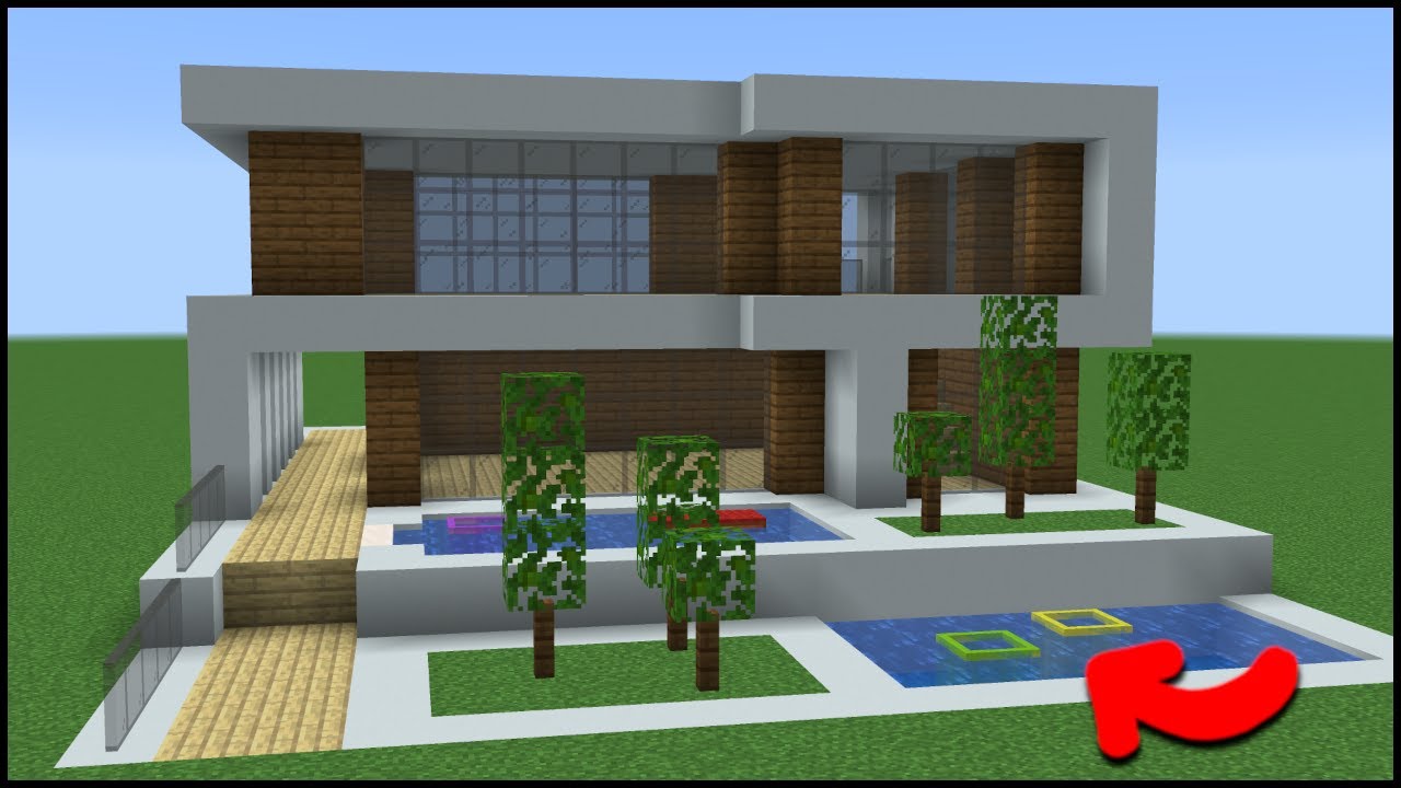 How to Build a MODERN HOUSE with POOL! [Minecraft] - Minecraft videos