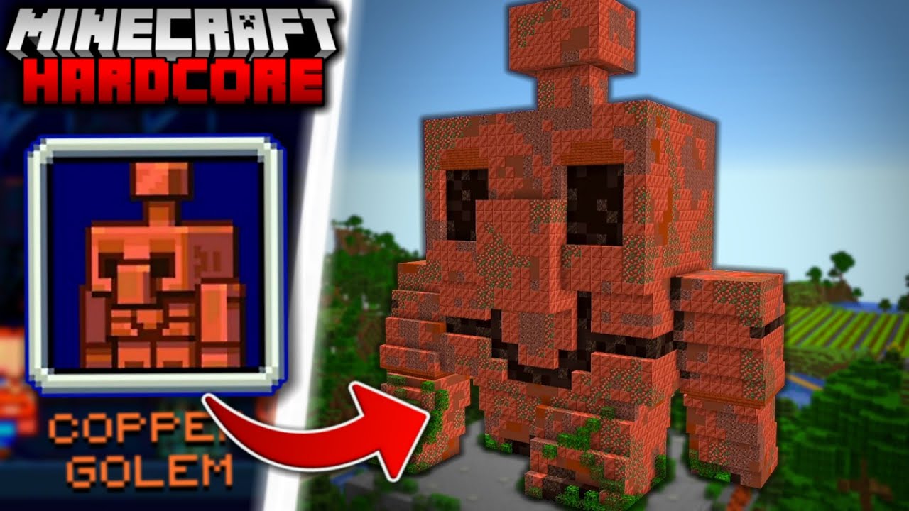 I Built a COPPER GOLEM Statue in Minecraft Hardcore (54) Minecraft