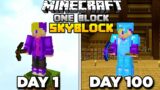 I Spent 100 Days in ONE BLOCK SKYBLOCK Minecraft… Here's What Happened