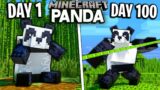 I Survived 100 Days as a PANDA in Minecraft