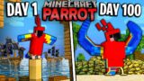 I Survived 100 Days as a PARROT in Minecraft