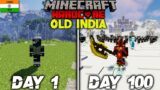 I Survived 100 Days in Ancient INDIA in Minecraft (Hindi)