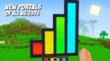 I can BUILD NEW PORTALS OF ALL HEIGHTS in Minecraft! TALLEST  RED, YELLOW, GREEN AND BLUE PORTAL !