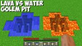 LAVA GOLEM PIT vs WATER GOLEM PIT in Minecraft ! NEW SECRET GOLEM TUNNEL !