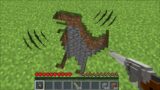 Minecraft DANGEROUS DINOSAUR STEPS LEADING TO AN UNDERGROUND HOUSE MOD / SCARY MOBS ! Minecraft Mods